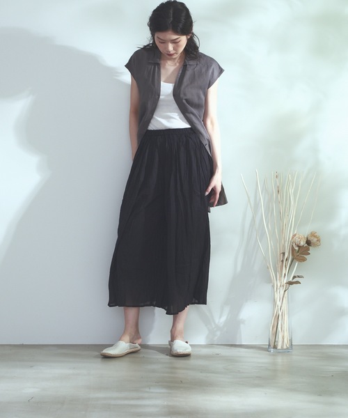 fort point（フォーポイント）の「【C-FORT POINT】インド綿　無地ワイドパンツ　パンツスカート（その他パンツ・レディース・ターコイズブルー/ネイビー/ベージュ/ブラック/ライトブルー/ブラウン/カーキ/パープル・FREE）」の15枚目の写真