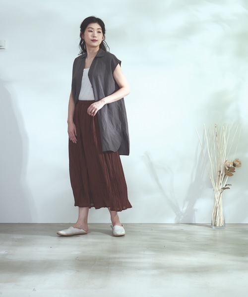 fort point（フォーポイント）の「【C-FORT POINT】インド綿　無地ワイドパンツ　パンツスカート（その他パンツ・レディース・ターコイズブルー/ネイビー/ベージュ/ブラック/ライトブルー/ブラウン/カーキ/パープル・FREE）」の11枚目の写真