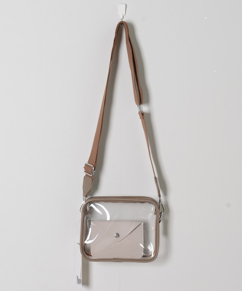 shopnikoniko（ショップニコニコ）の「ベルトショルダークリアバッグ（ショルダーバッグ・レディース・ホワイト/ブラック/ブラウン/グリーン・フリー）」の9枚目の写真