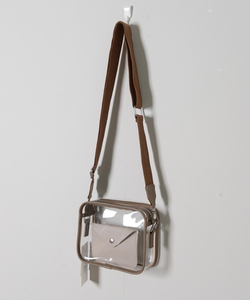 shopnikoniko（ショップニコニコ）の「ベルトショルダークリアバッグ（ショルダーバッグ・レディース・ホワイト/ブラック/ブラウン/グリーン・フリー）」の22枚目の写真