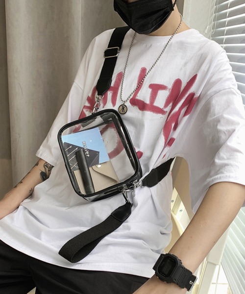 shopnikoniko（ショップニコニコ）の「ベルトショルダークリアバッグ（ショルダーバッグ・レディース・ホワイト/ブラック/ブラウン/グリーン・フリー）」の16枚目の写真