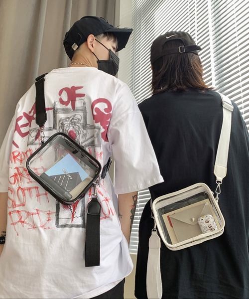 shopnikoniko（ショップニコニコ）の「ベルトショルダークリアバッグ（ショルダーバッグ・レディース・ホワイト/ブラック/ブラウン/グリーン・フリー）」の14枚目の写真