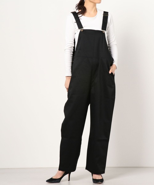 make a ray!（メイク ア レイ！）の「ルーズシルエット オーバーオール/サロペット（サロペット/オーバーオール・レディース・ブラック/カーキ/キナリ・S/M/L）」の2枚目の写真