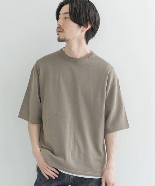 URBAN RESEARCH（アーバンリサーチ）の「ハンドウォッシャブルニットTシャツ（ニット/セーター・メンズ・ブラウン系その他/ベージュ系その他/チャコールグレー・MEDIUM/LARGE）」の20枚目の写真
