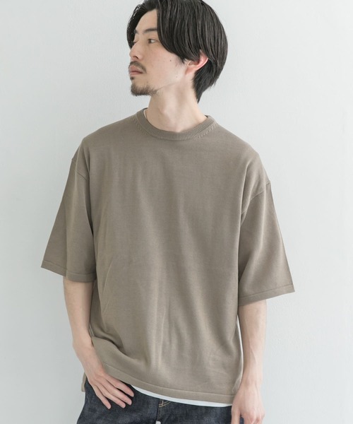 URBAN RESEARCH（アーバンリサーチ）の「ハンドウォッシャブルニットTシャツ（ニット/セーター・メンズ・ブラウン系その他/ベージュ系その他/チャコールグレー・MEDIUM/LARGE）」の3枚目の写真