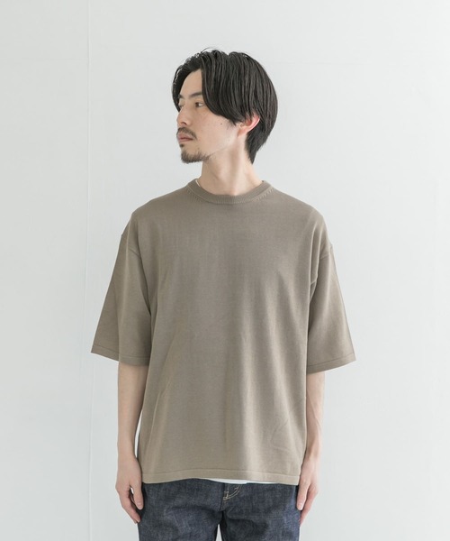 URBAN RESEARCH（アーバンリサーチ）の「ハンドウォッシャブルニットTシャツ（ニット/セーター・メンズ・ブラウン系その他/ベージュ系その他/チャコールグレー・MEDIUM/LARGE）」の7枚目の写真