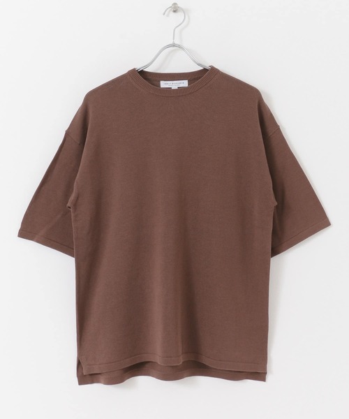 URBAN RESEARCH（アーバンリサーチ）の「ハンドウォッシャブルニットTシャツ（ニット/セーター・メンズ・ブラウン系その他/ベージュ系その他/チャコールグレー・MEDIUM/LARGE）」の4枚目の写真