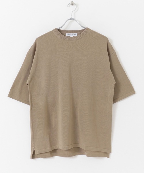 URBAN RESEARCH（アーバンリサーチ）の「ハンドウォッシャブルニットTシャツ（ニット/セーター・メンズ・ブラウン系その他/ベージュ系その他/チャコールグレー・MEDIUM/LARGE）」の14枚目の写真