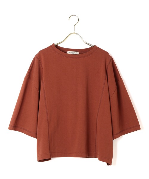 MADEMOISELLE ROPE'（マドモアゼル ロペ）の「【秋まで使える】オーバーサイズTシャツ（Tシャツ/カットソー・レディース・レンガ/グレー/オフホワイト・38）」の15枚目の写真