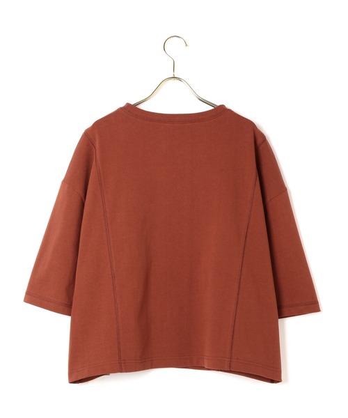 MADEMOISELLE ROPE'（マドモアゼル ロペ）の「【秋まで使える】オーバーサイズTシャツ（Tシャツ/カットソー・レディース・レンガ/グレー/オフホワイト・38）」の10枚目の写真