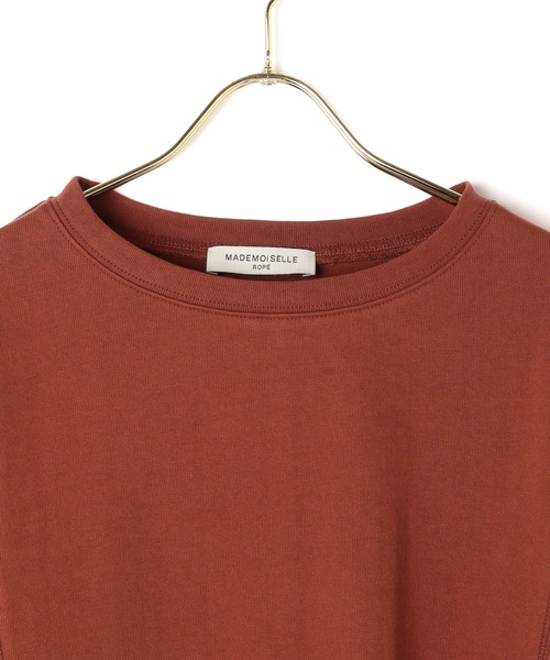 MADEMOISELLE ROPE'（マドモアゼル ロペ）の「【秋まで使える】オーバーサイズTシャツ（Tシャツ/カットソー・レディース・レンガ/グレー/オフホワイト・38）」の14枚目の写真