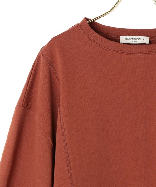 MADEMOISELLE ROPE'（マドモアゼル ロペ）の「【秋まで使える】オーバーサイズTシャツ（Tシャツ/カットソー・レディース・レンガ/グレー/オフホワイト・38）」の13枚目の写真