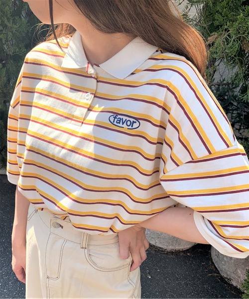 WEGO(ウィゴー)の「WEGO/ワンポイント刺繍ポロシャツ(ポロシャツ・レディース・ダークグリーン/ベージュ/ブルー系その他5/イエロー系その他6・FREE)」の4枚目の写真