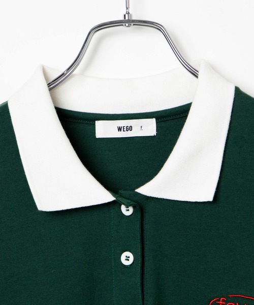 WEGO(ウィゴー)の「WEGO/ワンポイント刺繍ポロシャツ(ポロシャツ・レディース・ダークグリーン/ベージュ/ブルー系その他5/イエロー系その他6・FREE)」の7枚目の写真