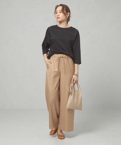 closet story（クローゼットストーリー）の「＜closet story＞CSC ドルマンスリーブ TEE カットソー（Tシャツ/カットソー・レディース・ブラック/オフホワイト/ケリー・FREE）」の4枚目の写真