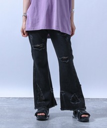 HARE | クラッシュフレアデニムパンツ(HARE)(デニムパンツ)