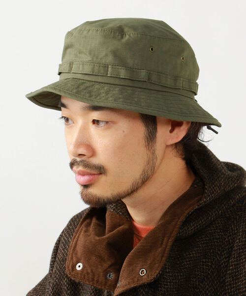BEAMS PLUS（ビームスプラス）の「BEAMS PLUS / ナイロン ジャングルハット（ハット・メンズ・ベージュ/ネイビー/オリーブ・ONE SIZE）」の6枚目の写真