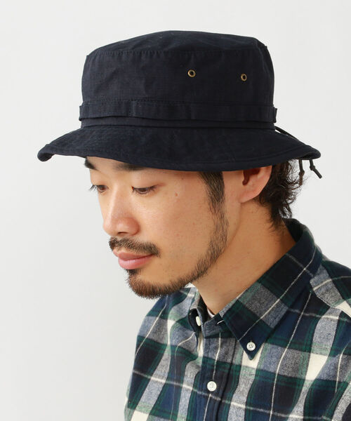 BEAMS PLUS（ビームスプラス）の「BEAMS PLUS / ナイロン ジャングルハット（ハット・メンズ・ベージュ/ネイビー/オリーブ・ONE SIZE）」の8枚目の写真