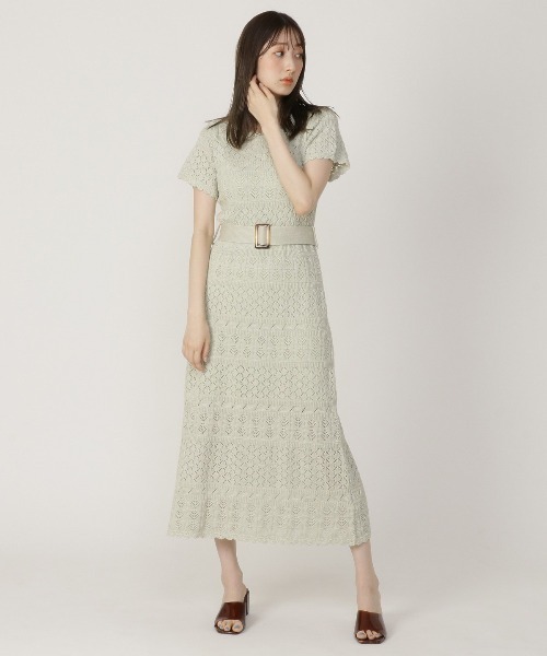 REDYAZEL(レディアゼル)の「透かし編みロングワンピース(ワンピース・レディース・ベージュ/ミント/ブラック・FREE)」の11枚目の写真