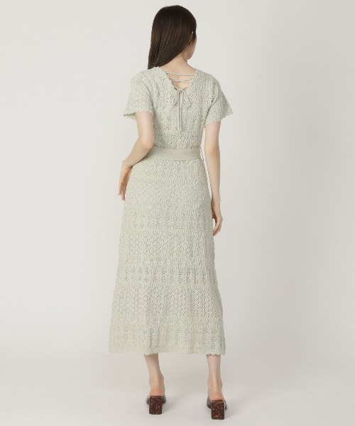 REDYAZEL(レディアゼル)の「透かし編みロングワンピース(ワンピース・レディース・ベージュ/ミント/ブラック・FREE)」の13枚目の写真