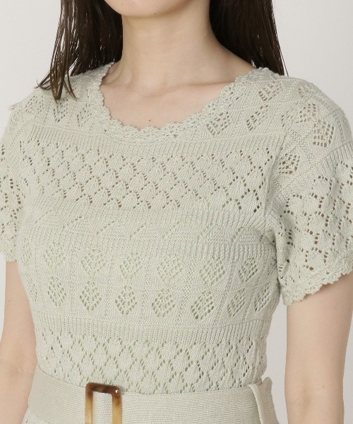 REDYAZEL(レディアゼル)の「透かし編みロングワンピース(ワンピース・レディース・ベージュ/ミント/ブラック・FREE)」の14枚目の写真