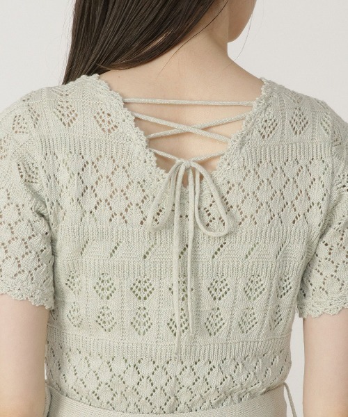 REDYAZEL(レディアゼル)の「透かし編みロングワンピース(ワンピース・レディース・ベージュ/ミント/ブラック・FREE)」の16枚目の写真