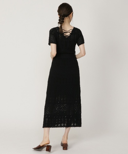 REDYAZEL(レディアゼル)の「透かし編みロングワンピース(ワンピース・レディース・ベージュ/ミント/ブラック・FREE)」の20枚目の写真