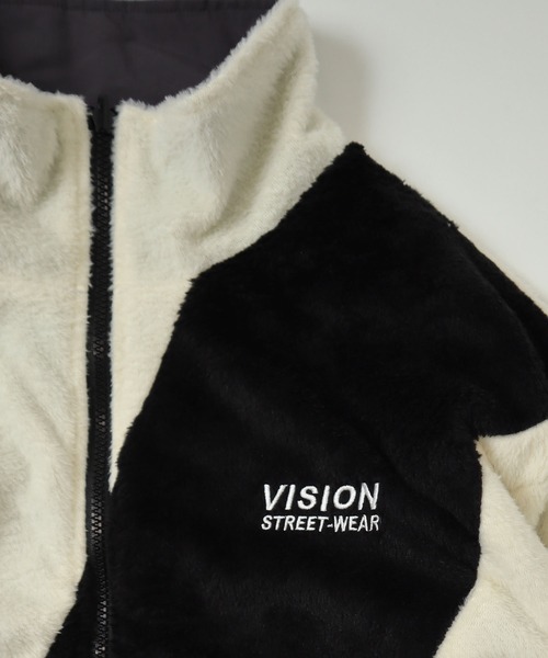 VISION STREET WEAR（ヴィジョンストリートウェア）の「VISION STREET WEAR エコファー2wayリバーシブルブルゾン（ブルゾン・メンズ・オフホワイト/ブラック/ライトグリーン・L/M/LL）」の16枚目の写真