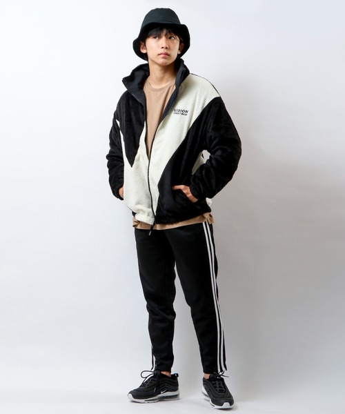 VISION STREET WEAR（ヴィジョンストリートウェア）の「VISION STREET WEAR エコファー2wayリバーシブルブルゾン（ブルゾン・メンズ・オフホワイト/ブラック/ライトグリーン・L/M/LL）」の14枚目の写真