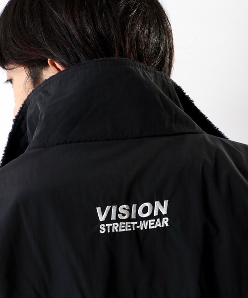 VISION STREET WEAR（ヴィジョンストリートウェア）の「VISION STREET WEAR エコファー2wayリバーシブルブルゾン（ブルゾン・メンズ・オフホワイト/ブラック/ライトグリーン・L/M/LL）」の7枚目の写真