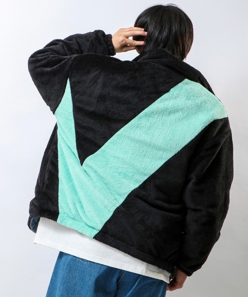 VISION STREET WEAR（ヴィジョンストリートウェア）の「VISION STREET WEAR エコファー2wayリバーシブルブルゾン（ブルゾン・メンズ・オフホワイト/ブラック/ライトグリーン・L/M/LL）」の11枚目の写真