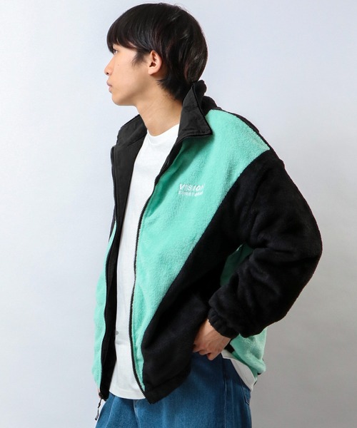 VISION STREET WEAR（ヴィジョンストリートウェア）の「VISION STREET WEAR エコファー2wayリバーシブルブルゾン（ブルゾン・メンズ・オフホワイト/ブラック/ライトグリーン・L/M/LL）」の15枚目の写真