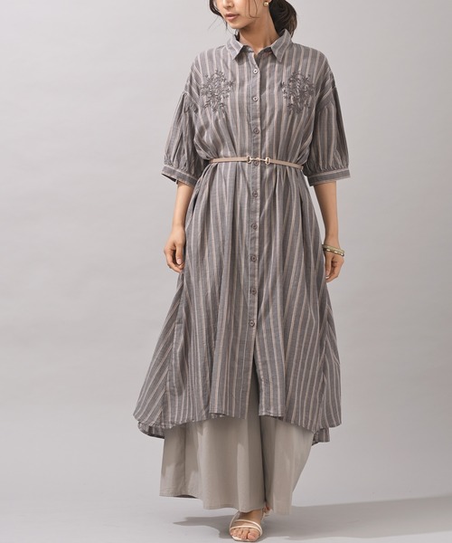 刺繍入りバルーン袖シャツワンピース シャツワンピース Rps アールピーエス のファッション通販 Zozotown