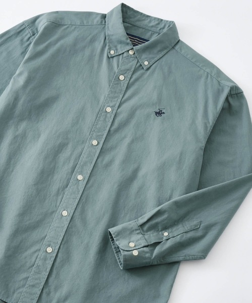 BEVERLY HILLS POLO CLUB（ビバリーヒルズポロクラブ）の「BEVERLY HILLS POLO CLUB / ビバリーヒルズポロクラブ オーバーサイズ カーボンピーチツイル ロゴ刺繍 ボタンダウン長袖シャツ（シャツ/ブラウス・メンズ・ホワイト/ライトブルー/ベージュ/ネイビー/ブラウン/サックスブルー/ベージュ系その他/スミクロ/ネイビー系1・M/L）」の7枚目の写真