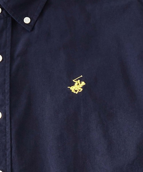 BEVERLY HILLS POLO CLUB（ビバリーヒルズポロクラブ）の「BEVERLY HILLS POLO CLUB / ビバリーヒルズポロクラブ オーバーサイズ カーボンピーチツイル ロゴ刺繍 ボタンダウン長袖シャツ（シャツ/ブラウス・メンズ・ホワイト/ライトブルー/ベージュ/ネイビー/ブラウン/サックスブルー/ベージュ系その他/スミクロ/ネイビー系1・M/L）」の13枚目の写真