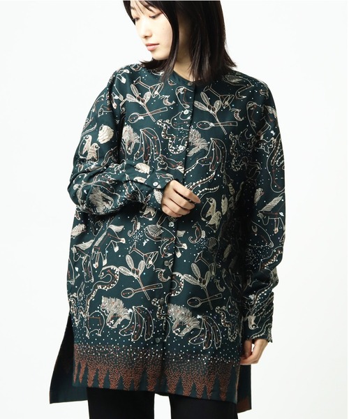 salle de bal(サルデバル)の「【 marble sud / マーブルシュッド 】Stella Tunic 05BF073002(シャツ/ブラウス・レディース・ブラック/グリーン・FREE)」の1枚目の写真