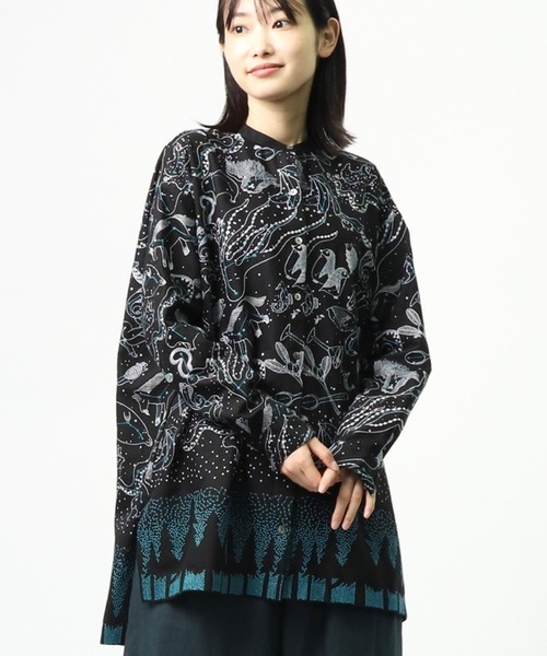 salle de bal(サルデバル)の「【 marble sud / マーブルシュッド 】Stella Tunic 05BF073002(シャツ/ブラウス・レディース・ブラック/グリーン・FREE)」の2枚目の写真