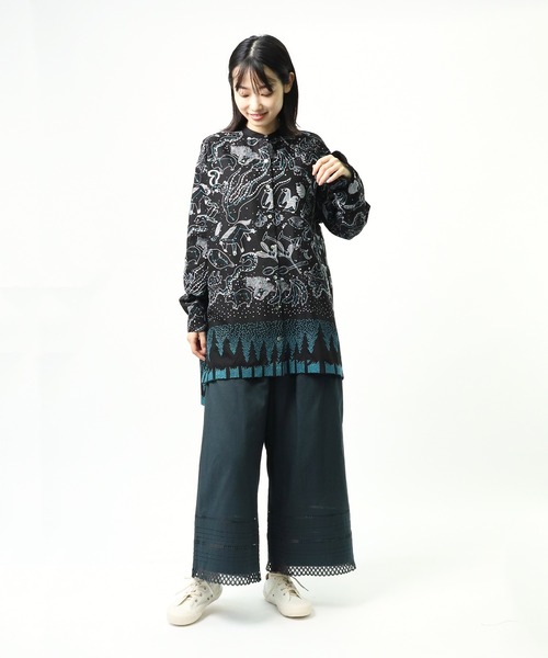 salle de bal(サルデバル)の「【 marble sud / マーブルシュッド 】Stella Tunic 05BF073002(シャツ/ブラウス・レディース・ブラック/グリーン・FREE)」の11枚目の写真