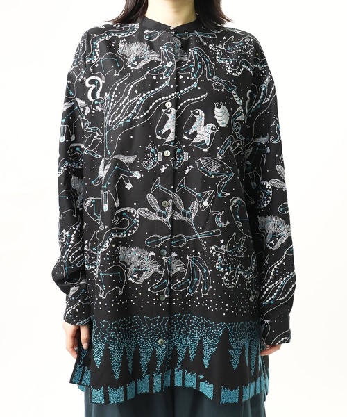 salle de bal(サルデバル)の「【 marble sud / マーブルシュッド 】Stella Tunic 05BF073002(シャツ/ブラウス・レディース・ブラック/グリーン・FREE)」の6枚目の写真