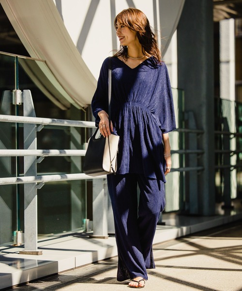 BAYFLOW(ベイフロー)の「ヨウリュウリラックスパンツ(その他パンツ・レディース・ネイビー/ブラウン・SMALL/MEDIUM)」の5枚目の写真