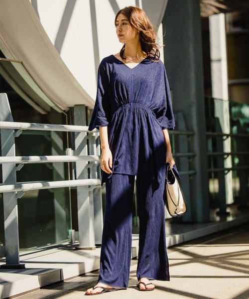 BAYFLOW(ベイフロー)の「ヨウリュウリラックスパンツ(その他パンツ・レディース・ネイビー/ブラウン・SMALL/MEDIUM)」の6枚目の写真