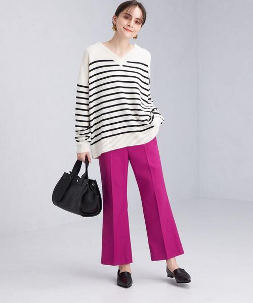 green label relaxing（グリーンレーベルリラクシング）の「TW カルゼ クロップド フレア パンツ（その他パンツ・レディース・ナチュラル/ケリー/パープル・36/38）」の20枚目の写真