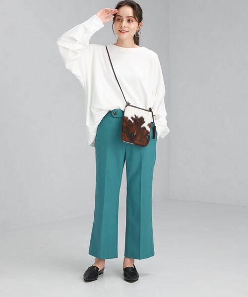 green label relaxing（グリーンレーベルリラクシング）の「TW カルゼ クロップド フレア パンツ（その他パンツ・レディース・ナチュラル/ケリー/パープル・36/38）」の6枚目の写真