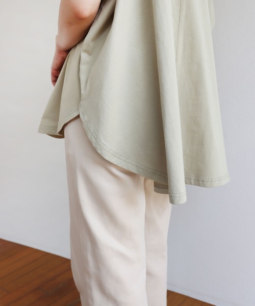 andme(アンドミー)の「コットン天竺オーバーサイズTシャツ トップス(Tシャツ/カットソー・レディース・チャコールグレー/オフホワイト/オリーブ・M)」の19枚目の写真
