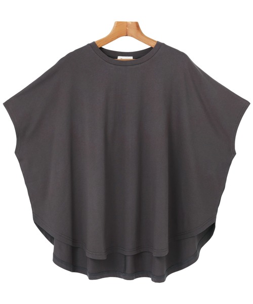 andme(アンドミー)の「コットン天竺オーバーサイズTシャツ トップス(Tシャツ/カットソー・レディース・チャコールグレー/オフホワイト/オリーブ・M)」の14枚目の写真