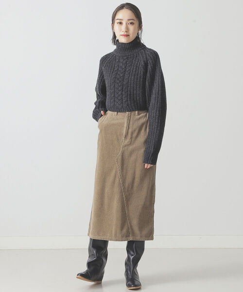 BEAMS LIGHTS(ビームスライツ)の「BEAMS LIGHTS / 3ゲージ モンゴルウール タートルネック ニット(ニット/セーター・レディース・チャコールグレー/ライトグレー・ONE SIZE)」の6枚目の写真