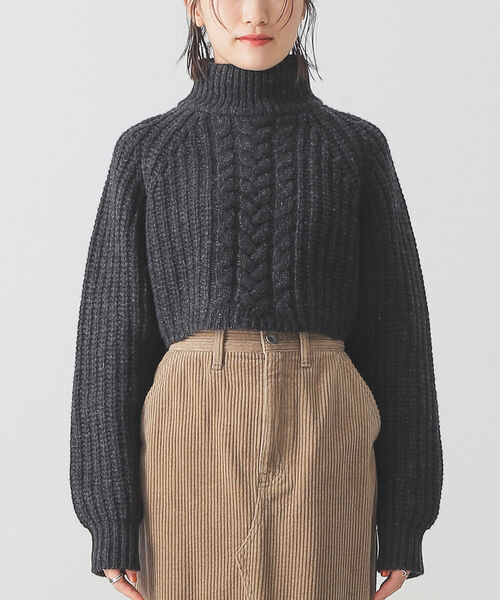 BEAMS LIGHTS(ビームスライツ)の「BEAMS LIGHTS / 3ゲージ モンゴルウール タートルネック ニット(ニット/セーター・レディース・チャコールグレー/ライトグレー・ONE SIZE)」の8枚目の写真