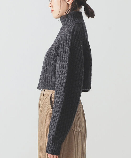 BEAMS LIGHTS(ビームスライツ)の「BEAMS LIGHTS / 3ゲージ モンゴルウール タートルネック ニット(ニット/セーター・レディース・チャコールグレー/ライトグレー・ONE SIZE)」の9枚目の写真