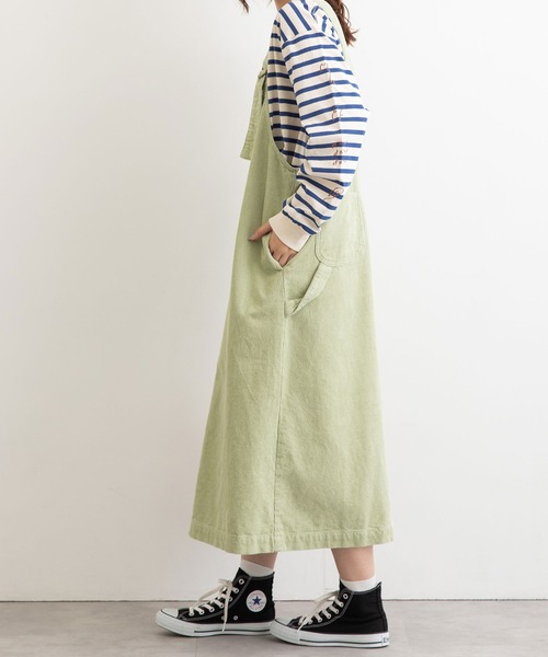POU DOU DOU（プードゥドゥ）の「コーデュロイフロントポケットジャンスカ（ワンピース・レディース・ライトグレー/アイボリー/ミント/ブラウン・3）」の20枚目の写真