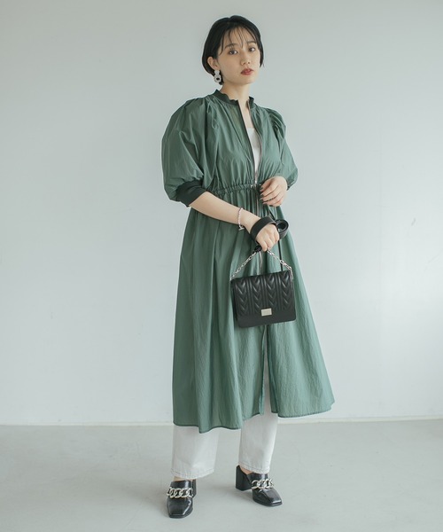 PAGEBOY（ページボーイ）の「エアリードロストワンピース（ワンピース・レディース・ブラック/グリーン・FREE）」の5枚目の写真